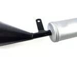 Auspuff Schwarz Silber 28mm 750mm für Simson Schwalbe KR 51, S 50, 70, SR 80, Zündapp, Kreidler, Hercules, Puch, DKW, KTM, Rixe