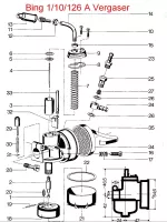 Zündapp KS 50 80 100 SX K Bing 21 Vergaser Deckel