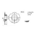 Kettensatz Esjot 114 Glieder Ritzel Z11, Kettenrad Z47 für Zündapp, CS 25