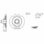 Kettensatz Esjot 112 Glieder Ritzel Z12, Kettenrad Z43 für Zündapp CS 50, CS 50