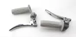 Gasgriff und Kupplung Armatur Set Gummi, Aluminium Grau 1 Satz Zündapp, Kreidler, Hercules, Puch, DKW, KTM Mofa, Moped, Mokick