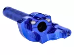 Kurzhubgasgriff blau CNC für 22mm Lenker für Mofa, Moped