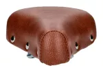 Sitz / Sattel 22mm, gefedert, braun/ chrom mit Nieten