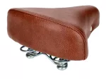 Sitz / Sattel 22mm, gefedert, braun/ chrom mit Nieten