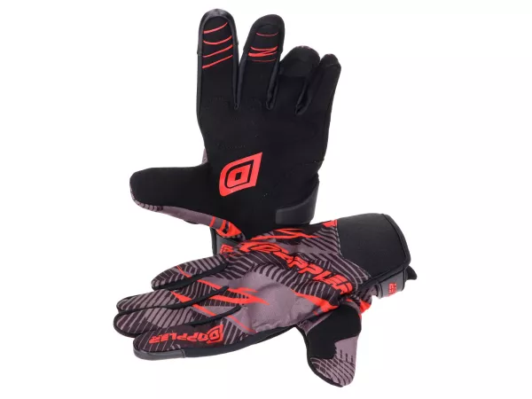 Handschuhe MX Doppler grau / rot - Größe M (09)
