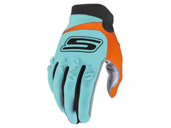 Handschuhe MX S-Line homologiert, blau / orange - Größe XL