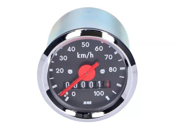 Tachometer 100km/h 48mm schwarz für Simson, Hercules