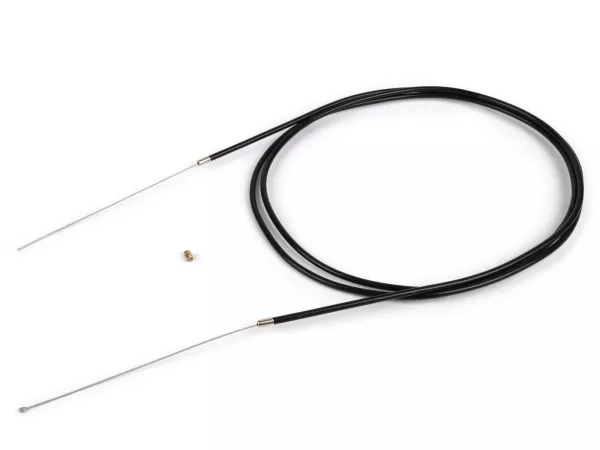 Zug universal BGM Original Ø=1.2mm x 2500mm, Hülle= 2200mm, Nippel Ø=3mm x 3mm, Innenhülle PE, geflochtener Zug, schwarz verwendet als Gaszug