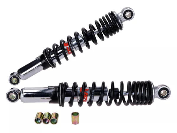 Stoßdämpfer Satz YSS schwarz chrom 320mm für Zündapp GTS C50 KS50, Hercules Prima K MK, Puch Maxi, Tomos