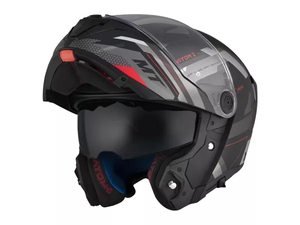 Helm MT Atom 2 SV Klapphelm schwarz/rot/silber matt Größe L (59-60cm)