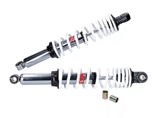 Stoßdämpfer Set YSS Twin PRO-X 360mm chrom weiß für Simson S50, S51, Zündapp CX25 CX50 Hai, Kreidler Florett