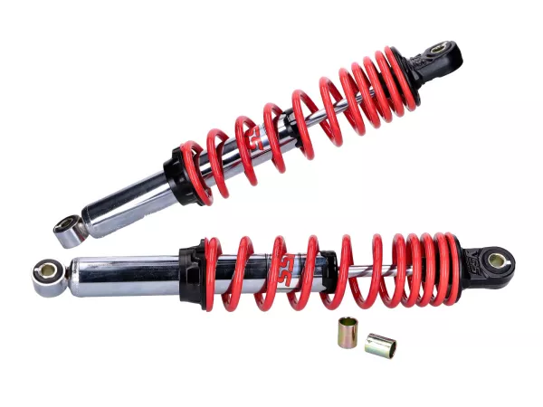 Stoßdämpfer Set YSS Twin PRO-X 360mm chrom rot für Kreidler Florett, Zündapp CX25 CX50 Hai, Simson S50, S51