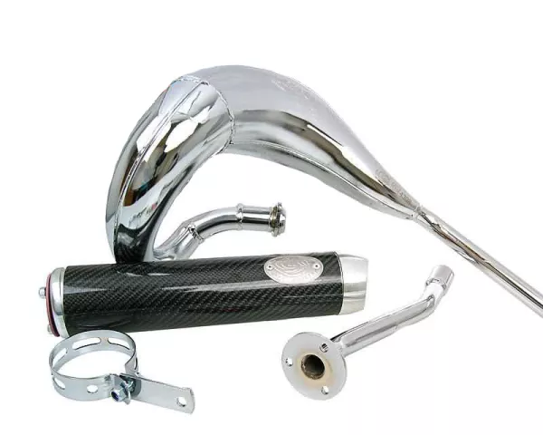 Auspuff Turbo Kit Bufanda RQ Chrom für Derbi Senda (00-), Aprilia RX/SX, Gilera RCR/SMT