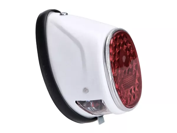 Rücklicht oval weiß universal für Puch MS, MV, Maxi, Kreidler, Zündapp