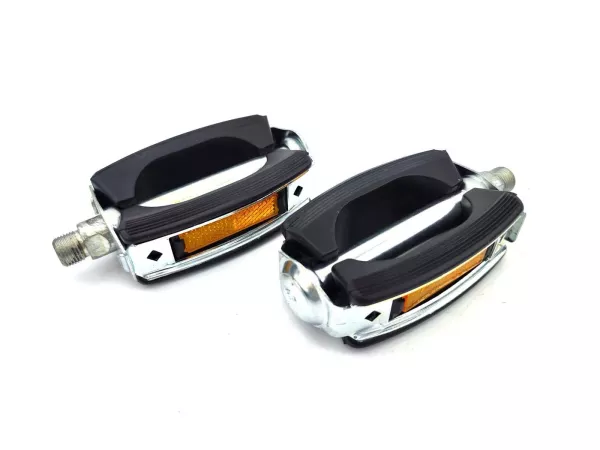Pedale Paar 9/16 Schwarz/Silber für Zündapp, Kreidler, Hercules, Puch, DKW, Miele, NSU, Gritzner, Göricke