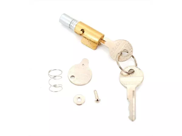 Lenkradschloss Bolzen 2 Bolzen Durchmesser 10mm Länge 18,60mm Messing Durchmesser 12mm Länge 25,50mm Vierkant 15,20mm x 4,10mm für Piaggio Vespa Citta, Tomos Mofa Moped
