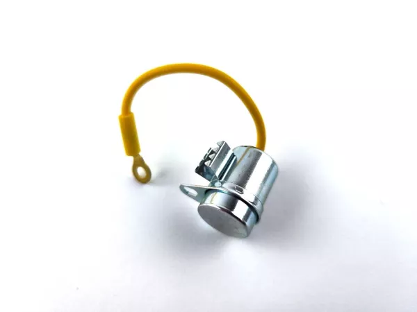 Kondensator Metall mit Kabel Gelb für Piaggio, Vespa, Ciao, Si, Citta, Bravo