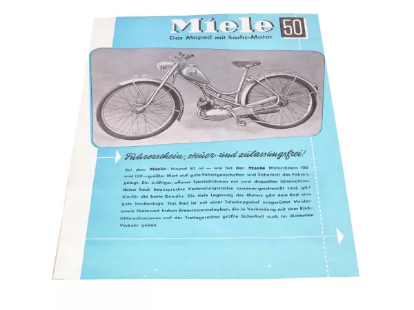 Reklameblatt für Miele K 50 Moped