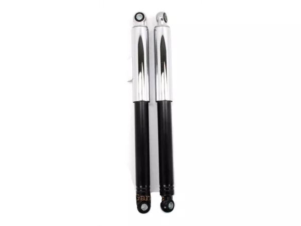 Federbeine Chromhülsen IMCA 2 Stück 370mm 10mm 150mm Schwarz für Kreidler Florett K54 Eiertank Moped Mokick