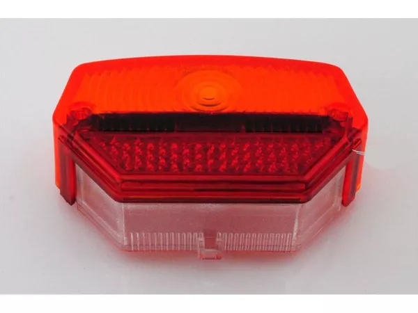 Rücklichtglas ULO ULO 65mm 110mm Rot Orange Weiß für Zündapp, Kreidler, Hercules Mofa Mokick, Puch