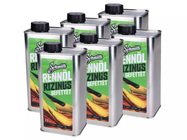 2-Takt Motoröl / Mischöl Schmitt Rennöl Rizinus Sixpack 6x1Liter