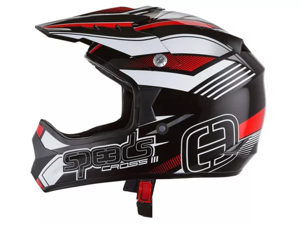 Helm Speeds Cross III schwarz / rot / weiß glänzend Größe M (57-58cm)