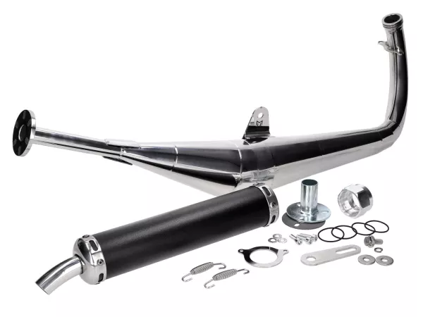 Auspuffanlage Motegra Racing für 60-110ccm poliert inkl. Endschalldämpfer für Simson S50, S51, S70