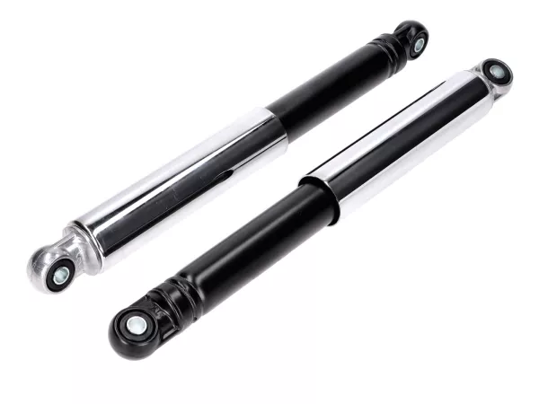 Stoßdämpfer Satz IMCA 315mm geschlossen chrom/schwarz für Hercules Prima M Optima Mofa Moped
