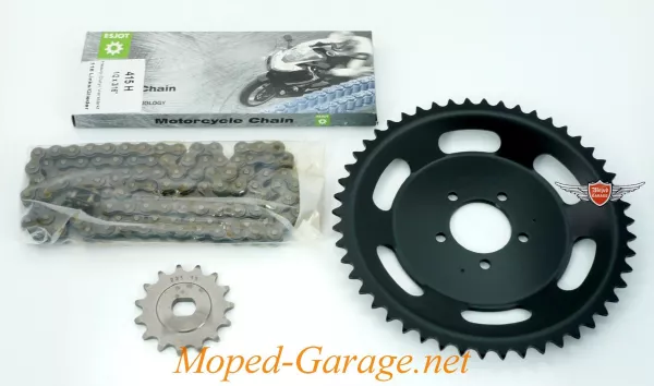 Kettensatz Esjot 1 Satz (3-teilig) Ritzel Z15, Kettenrad Z50 für Hercules Prima GT, Hercules Prima GX