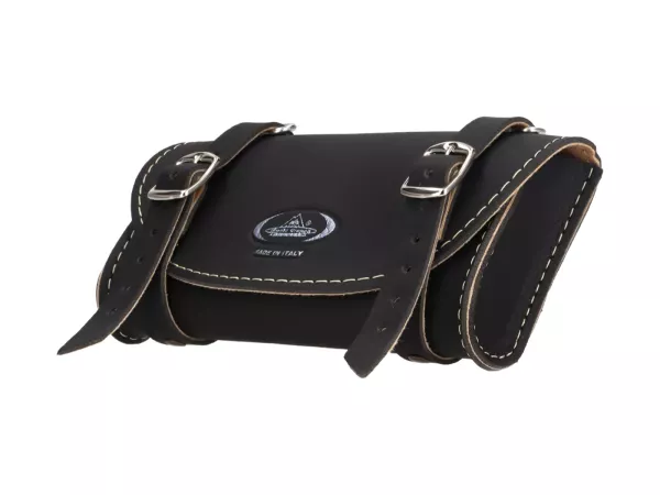 Werkzeugtasche, Satteltasche Selle Monte Grappa aus Leder schwarz L=150mm für Piaggio, Vespa Ciao, Si, Bravo, Boxer, Grillo