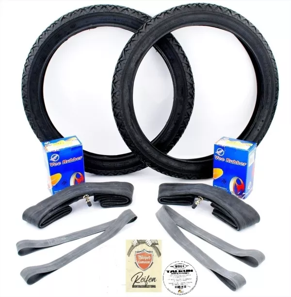 Reifen  Schlauch Satz Vee Rubber 2 1/4 x 16 Zoll 8 teilig für Hercules Prima M Moped Mofa