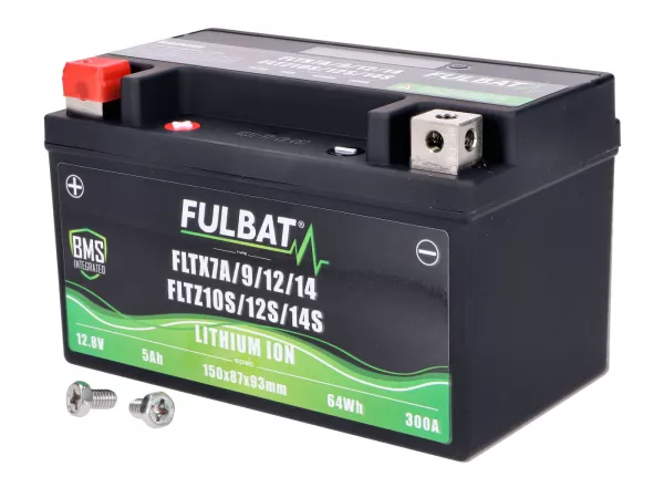 Batterie Fulbat FLTX7A/9/12/14 - FLTZ10S/12S/14S Lithium LiFePO4 12V 5Ah 300A