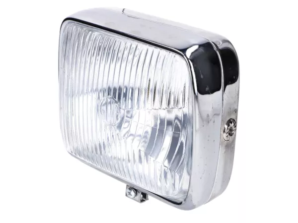 Scheinwerfer rechteckig 18cm Chrom für Mofa, Moped, Mokick