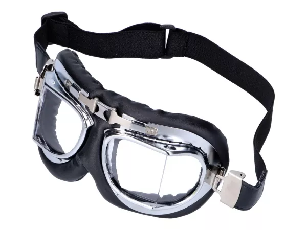Motorradbrille Classic Chrom Retro Look