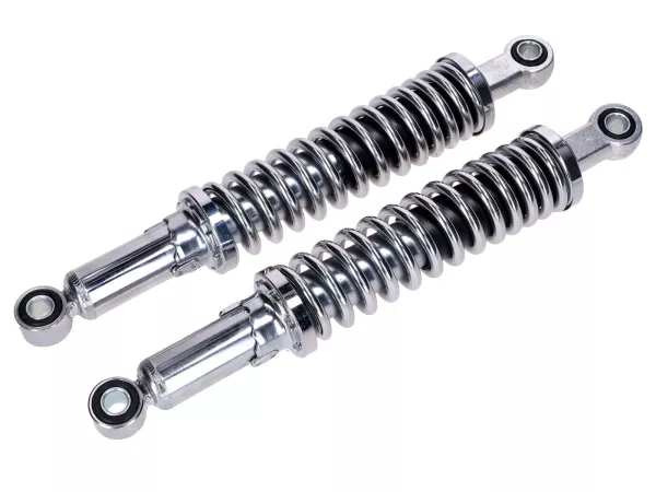 Stoßdämpfer Satz Chrom 335mm Hydraulisch 5-fach einstellbar 12mm Buchsen