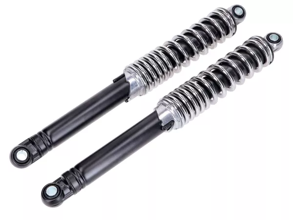 Stoßdämpfer Satz IMCA Satz 360mm chrom/schwarz 10mm für Puch Monza