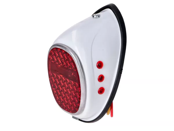 Rücklicht oval weiß 104x52mm für Hercules Moped Mokick 50er 60er Jahre
