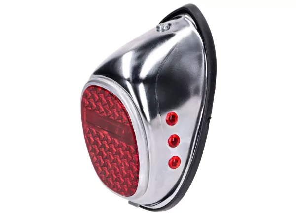 Rücklicht Chrom 104x52mm für DKW, NSU, Miele, Moped, Mokick der 50er 60er Jahre