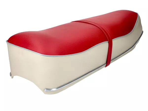 Sitzbank rot/creme 610x200x110mm für Zündapp Sport Combinette Typ 433, 510, 515, 516, 517