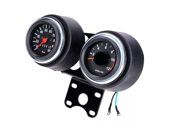 Amaturenträger / Cockpit mit Tacho und Drehzahlmesser 60mm für Zündapp KS, GTS, C 50 Sport, Puch M50