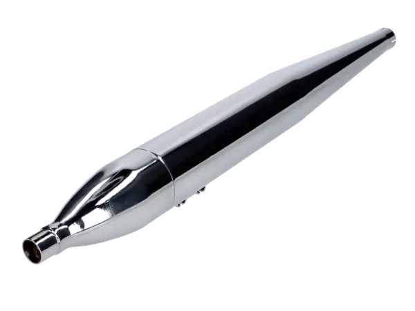 Auspuff Zigarrenform 700mm 70mm 30mm Chrom für Zündapp GTS, KS, Sport Combinette
