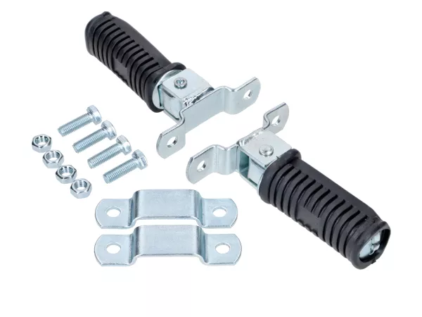 Fußrasten Satz schwarz für Peugeot 103, Hercules Prima 1, M, MF, MP, Zündapp 442, 444