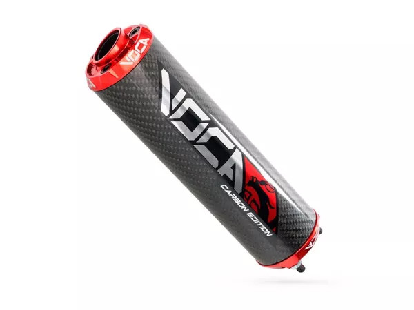 Endschalldämpfer VOCA Carbon - CNC Endkappe rot