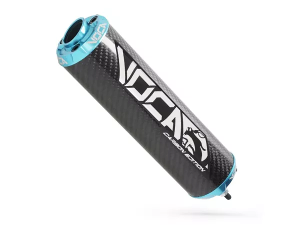 Endschalldämpfer VOCA Carbon - CNC Endkappe hellblau