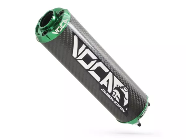 Endschalldämpfer VOCA Carbon - CNC Endkappe grün
