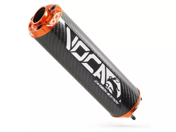 Endschalldämpfer VOCA Carbon - CNC Endkappe orange
