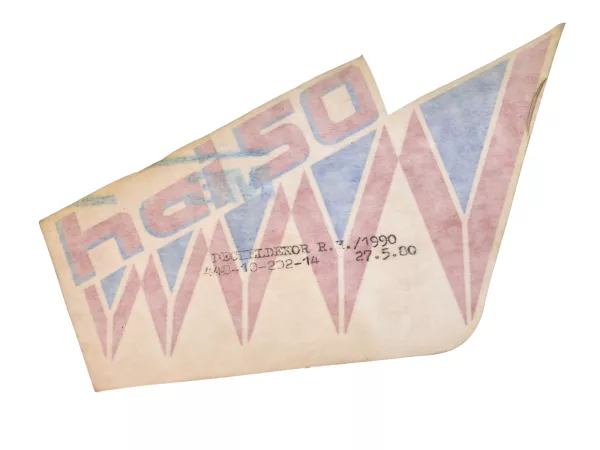 Aufkleber Seitendeckel rechts blau rot NOS für Zündapp Hai 50 Moped