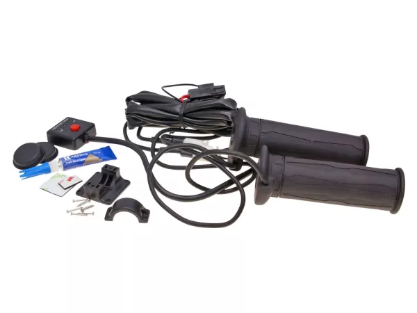 Heizgriffe Satz Koso schwarz 130mm für Roller, Moped, Motorrad (für Drehgas)