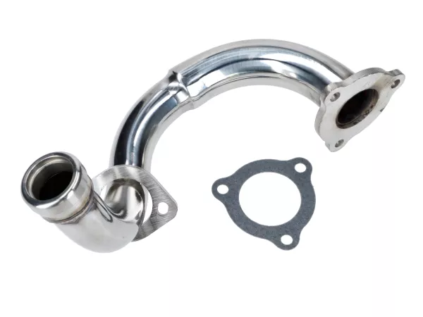 Auspuffkrümmer Edelstahl offen für Aprilia SX, RX, Derbi Senda, DRD, X-Treme, SM, Gilera RCR, SMT