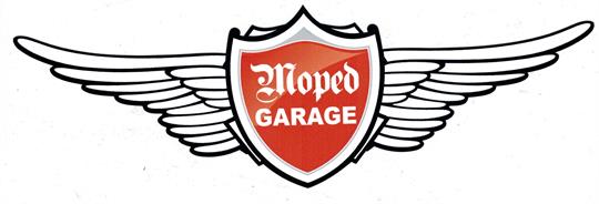Moped-Garage Logo Aufkleber groß 